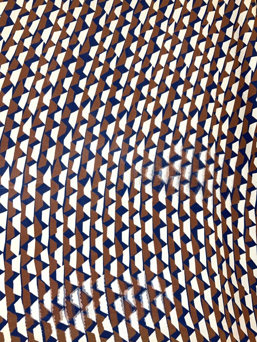 'Zenggi Amsterdam' Geometric Print V-Neck Shift Dress Blue Brown - Size 3en - Picture 5 of 7